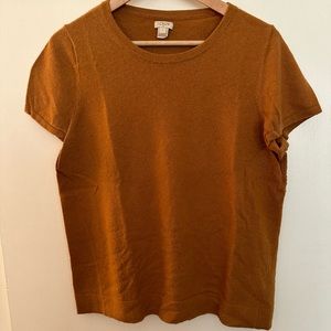 Camel wool-blend short sleeve sweater